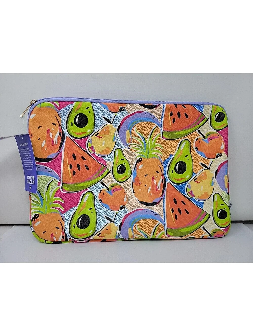 Tabitha Brown Target 15” Tech Sleeve - Laptop/Tablet/Colorful Fruit Print - NEW